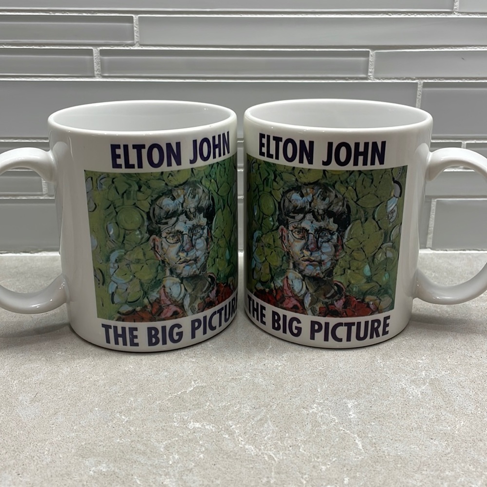 1997 Vintage ELTON JOHN Ceramic Mugs - Set of 2